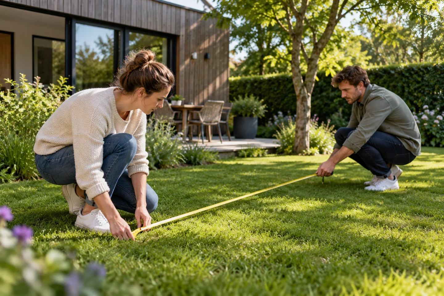 Ruimte voor een activiteit in de tuin meten